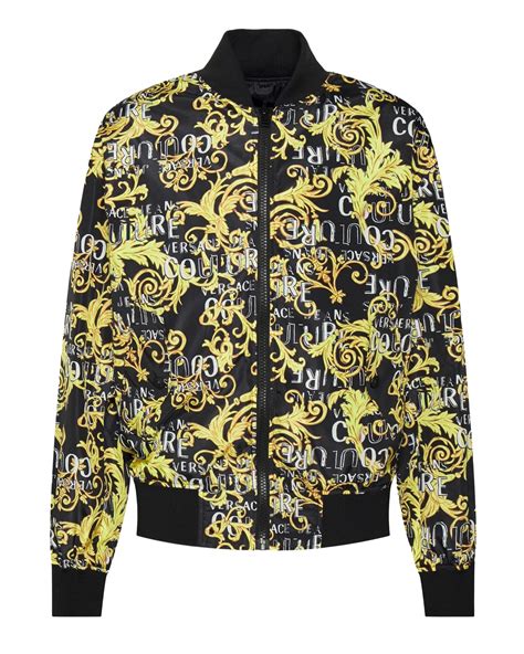 versace teddy jacke|Versace Jeans Couture Printed Teddy Bomber Jacket.